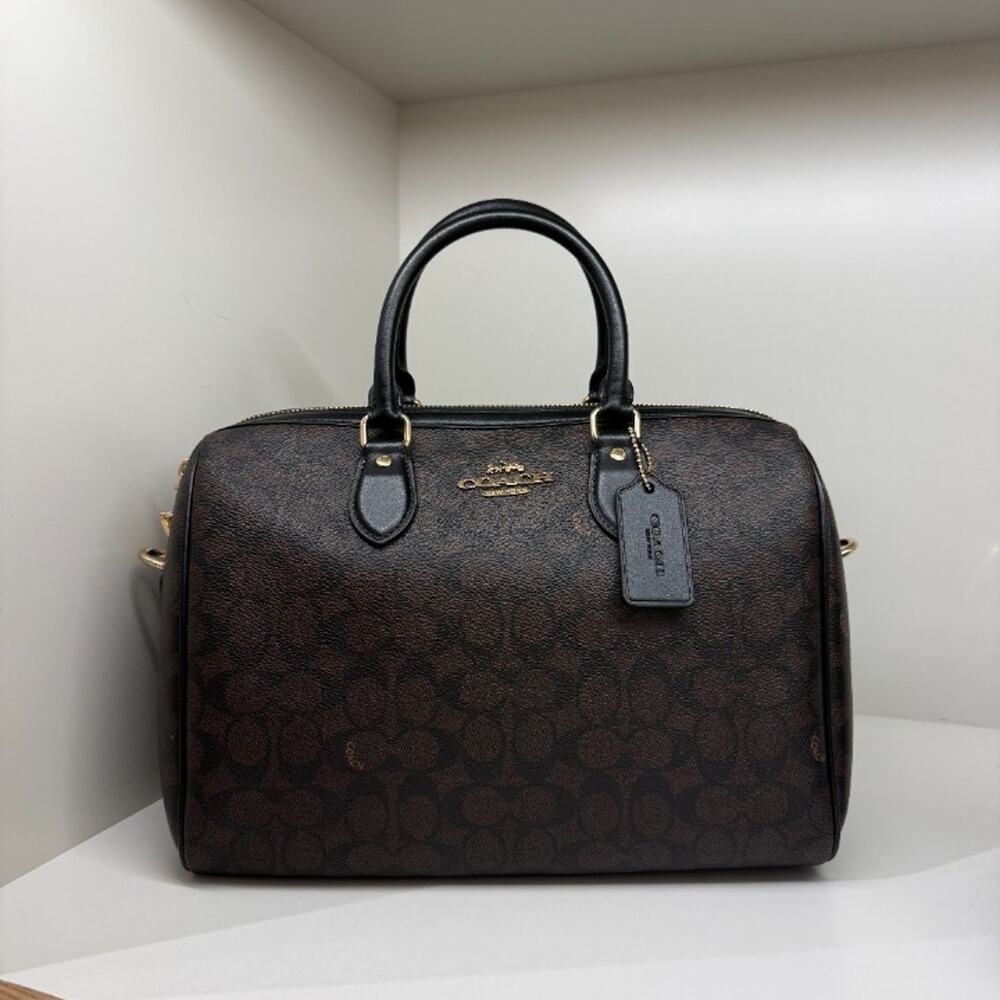 New‼️Coach Rowan Large Satchel Bag In Signature Canvas CEY74